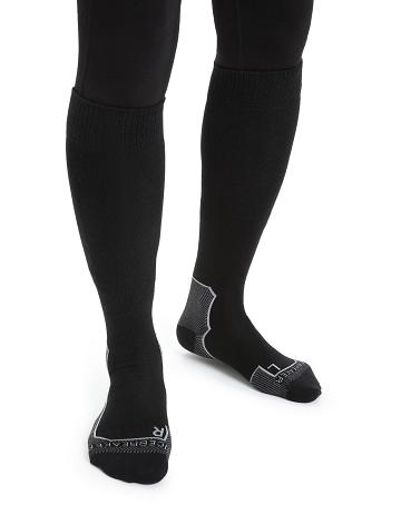 Black Icebreaker Merino Ski+ Ultralight Over the Calf Women's Socks | AU 1443EBCX